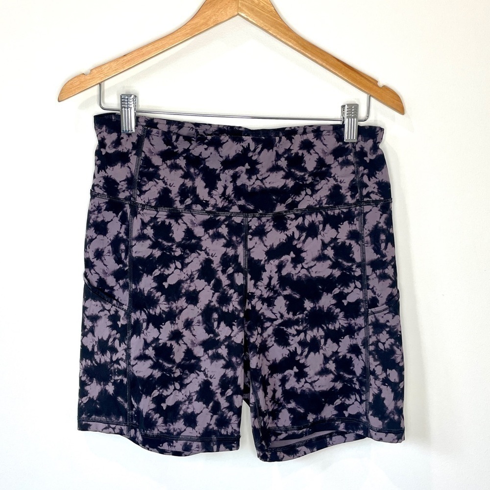 CRZ Yoga Purple and Black Athletic Stretch Shorts
